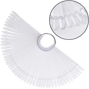 50er Tip Fächer Oval Präsentation Nailart Clear Nagellack Gel Muster-Tips Nails - Bild 1 von 2