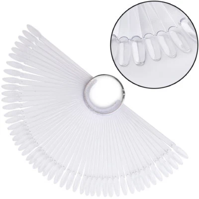 50er Tip Fächer Oval Präsentation Nailart Clear Nagellack Gel Muster-Tips Nails - Bild 1 von 2