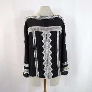 Karen Millen Blouse Black Lace Trim Top Blouse UK 10 Slit Sleeve - Picture 1 of 12