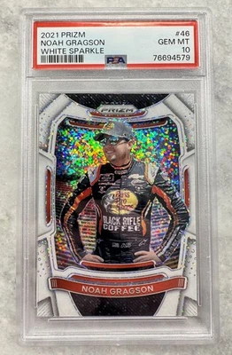 2021 Panini Prizm Racing NOAH GRAGSON WHITE SPARKLE PRIZM SSP PSA 10 GEM MINT - Image 1 of 2