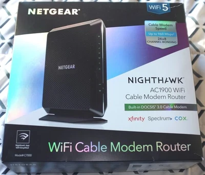 NETGEAR NIGHTHAWK C7000v2 NEW AC1900 WiFi 5 Wireless DOCSIS 3 Cable Modem Router - Image 1 of 4
