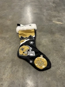 New Orleans Saints Christmas Stocking Holiday 18" With Fuzzy Top NFL - Picture 1 of 2