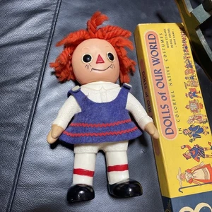 Vintage Raggedy Ann Bank Puppe Hartplastik Royalty Industries Inc Florida  - Bild 1 von 6