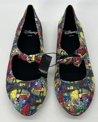 Zapatos sin cordones de lona de ballet tórridos Disney de La Bella y la Bestia para mujer talla 9W Foto 1 de 4