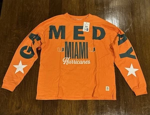 Miami Hurricanes Women’s One Size (OS) GAMEDAY Oversized Pressbox Royce Apparel - Picture 1 of 9