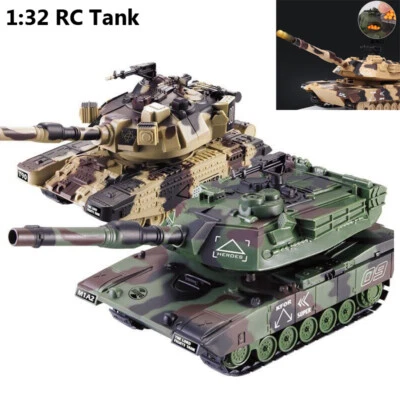 1:32 RC Main Battle Tank 2.4GHz Remote Control Military Model w/Shooting Bullets - Image 1 of 4
