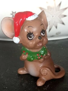 Vintage MCM Josef Originals Natale Antropomorfo Babbo Natale Topolino con Corona -Etichetta - Foto 1 di 8