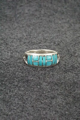 Turquoise & Sterling Silver Ring - Gloria Chattin - Size 14 - Image 1 of 4
