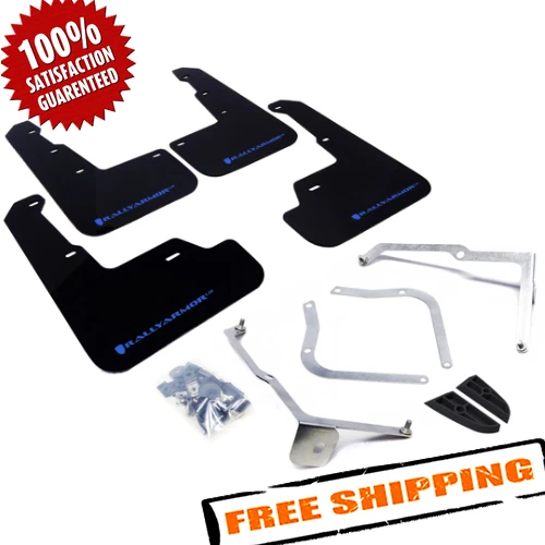 Rally Armor MF32-UR-BLK/BL Black/Blue UR Mud Flaps for 15-21 Subaru WRX & STI - Изображение 1 из 4