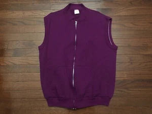 VINTAGE 80's OCEAN CITY SLEEVELESS FULL ZIP SWEATSHIRT MENS LARGE PURPLE MD L e - Picture 1 of 5