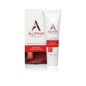 Soins de la peau Alpha - Crème de renouvellement améliorée 12 % glycolique AHA résultats réels pour lignes - Photo 1/11