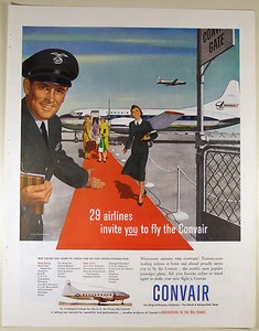 Publicidad impresa de revista vintage 1952 Convair Aircraft Lg Pg - Imagen 1 de 1