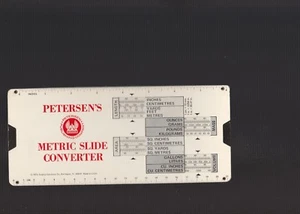 PETERSEN'S METRIC SLIDE CONVERTER 1973 CARDBOARD 2-SIDED SLIDE RULE - Picture 1 of 2