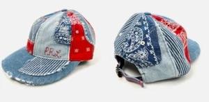 Polo Ralph Lauren Denim Supply Patchwork Bandana Distress Gorra de Béisbol Sombrero Multi - Imagen 1 de 3