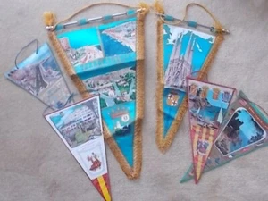6 Vintage 70er Jahre Spanische Wimpel Torremolinos Barcelona Marbella Alicante Lloret - Bild 1 von 5