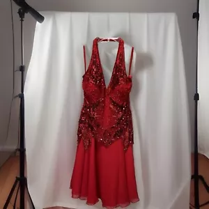 Vestido Vintage Nightline Cuentas Rojo Lentejuelas Baile de graduación Crucero 6 Coquetas Cócteles - Imagen 1 de 17