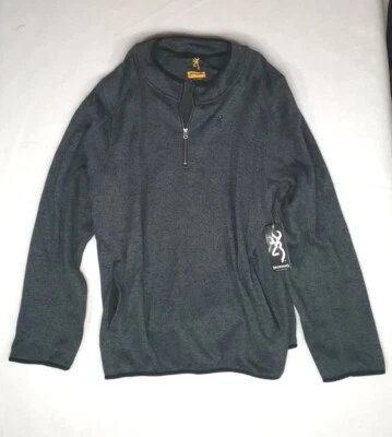 Browning Ropa Deportiva Cuarto Cremallera Pullover Cuello Simulado Tejido Suéter Gris Para Hombres 2XL Foto 1 de 4