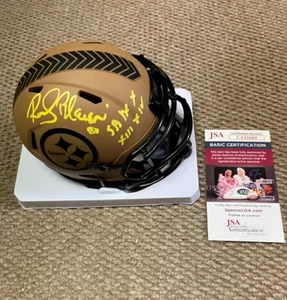Rocky Bleier, Signed Pittsburgh Steelers Salute to Service Mini Helmet, JSA - Picture 1 of 4