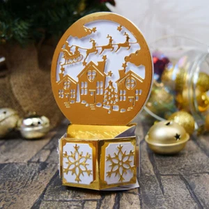 Bola de nieve de Navidad troquel de corte de metal troqueles de papel para álbumes de recortes fabricación de tarjetas artesanales - Imagen 1 de 11