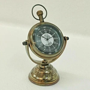 Antique Brass Victoria Desk Clock Quartz Desktop Decorative Table Clock Gift - Picture 1 of 4