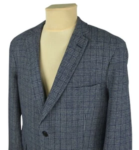 Gant Mens Blue Wool Check Blazer Jacket Size EU 58 / US 48 (3XL) - Picture 1 of 14