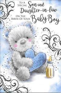 TO A SPECIAL SON & DAUGHTER-IN-LAW ON THE BIRTH OF YOUR BABY BOY - Picture 1 of 2