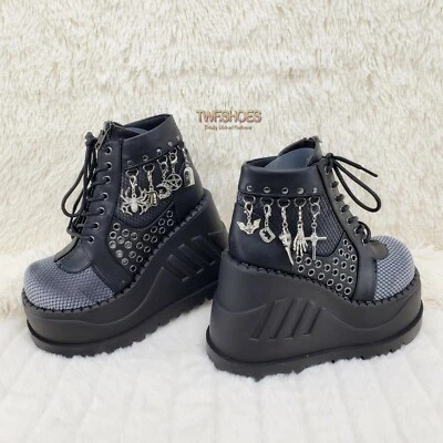 Botines Stomp 18 Goth Punk Charm Colgante Plataforma Cuña NY DEMONIA Foto 1 de 4