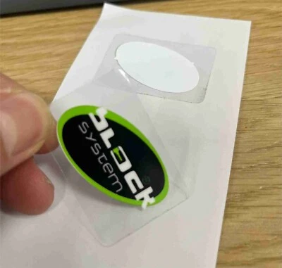 COPPIA STICKER ADESIVI VETROFANIA TRASPARENTE BLOCK SYSTEM 4,7x3,2 cm - Immagine 1 di 2