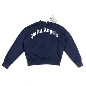 Palm Angels Classic Over Logo Navy Crewneck Sweater Size Youth 6 Designer B1 - Picture 1 of 7