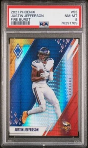 Justin Jefferson - 2021 Panini Phoenix #53 Fire Burst PSA 8 - Picture 1 of 2