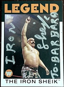 WWF Iron Sheik wrestler Auto Autograph signed wrestling Legend card WWE HOFer !! - Picture 1 of 3