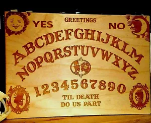 Custom Wedding Ouija Board & Planchette Engraved On Wood - Picture 1 of 6