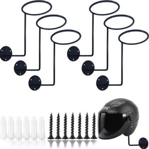 6PCS Motorcycle Helmet Rack Metal Helmet Hanger Wall Mounted Helmet Holder - Picture 1 of 12