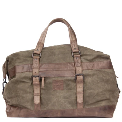 Bolsa de Lona Presly & Sun Cuero Exterior Gimnasio Viaje Fin de Semana Equipaje Se Adapta a Laptop Foto 1 de 4