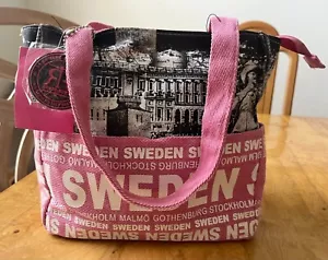 Robin Ruth - Neu mit Etikett - Schweden - kleine Tragetasche mit Reißverschluss - PINK & schwarz - Bild 1 von 9