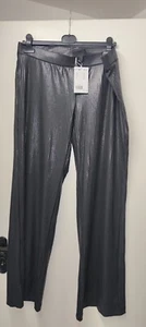 Monki Gerippte Hose Mit weitem Bein Gr Xl Schwarz Neu - Bild 1 von 4
