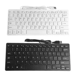 Slim Multimedia USB Wired External Keyboard For Notebook Laptop PC Computer - Picture 1 of 10
