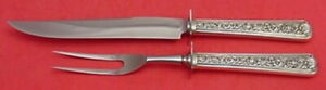 Windsor Rose By Watson Sterling Silver Steak Carving Set 2-Piece Knife and Fork
