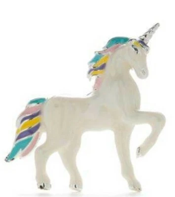 Napier Rainbow Mane Enameled Unicorn Brooch Pin Silver Tone NEW w Gift Box - Image 1 of 4