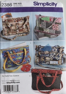 SIMPLICITY CRAFT PATTERN 2386 LAPTOP TOTES TO MAKE 2 SIZES UNCUT FF - Picture 1 of 2