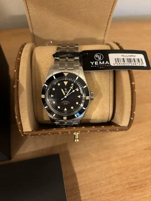 NUEVO YEMA Pearl-Diver 38 mm Vintage Pátina Envejecido Reloj de Buceo Movimiento interno Foto 1 de 4