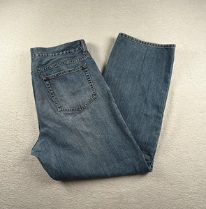 J. Jeans Crew Uomo 36x32 Blu Denim Lavaggio Medio Cotone Relaxed Fit Gamba Dritta - Foto 1 di 9