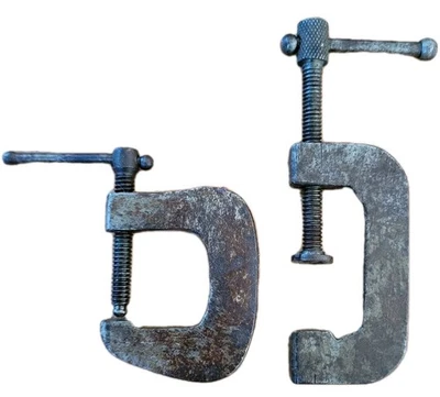 Vintage C-Clamps 1-1/2" 2-Heavy Duty Steel Metal Woodworking Tools Poss Handmade - Image 1 of 4