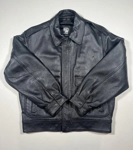Chaqueta de Cuero Murphy & Hartelius Para Hombre Mediana Negra Uniforme Bombardero Acolchada Forrada - Imagen 1 de 7