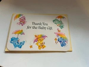 3 Vintage Care Bear Thank You For The Baby Gift Note Cards 80's - Picture 1 of 1