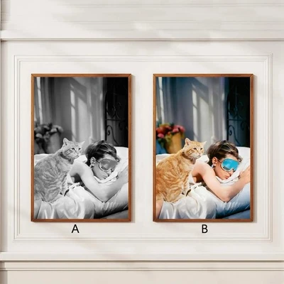 Breakfast At Tiffany's Movie Poster Black White Art Vintage Retro Wall Print - Image 1 of 4