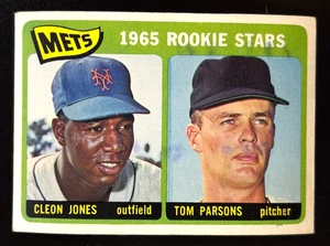Vintage 1965 Topps #308 Mets Rookie Stars (Cleon Jones Tom Parsons) RC sehr guter Zustand/EX A2 - Bild 1 von 2