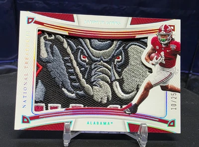 2023 National Treasures /25 Jahmyr Gibbs Jumbo Bama Elephant Patch Logo* READ🔥 - Image 1 of 4
