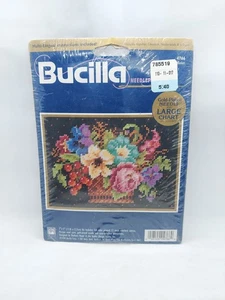 Vintage Bucilla Nadelspitze Kit Blumenkorb 7"X5" Wolle Garn 4766 - Bild 1 von 2