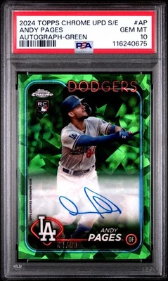 2024 Topps Chrome Update Series Sapphire - Auto Andy Pages #USA-AP Green /99 - Image 1 of 2